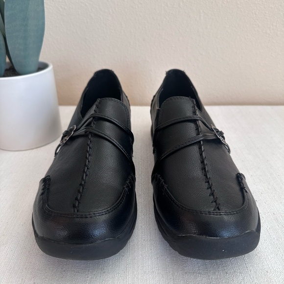 Comfortview Natalia Black Faux Leather Casual Comfy Loafers Women’s 10M - Picture 5 of 14
